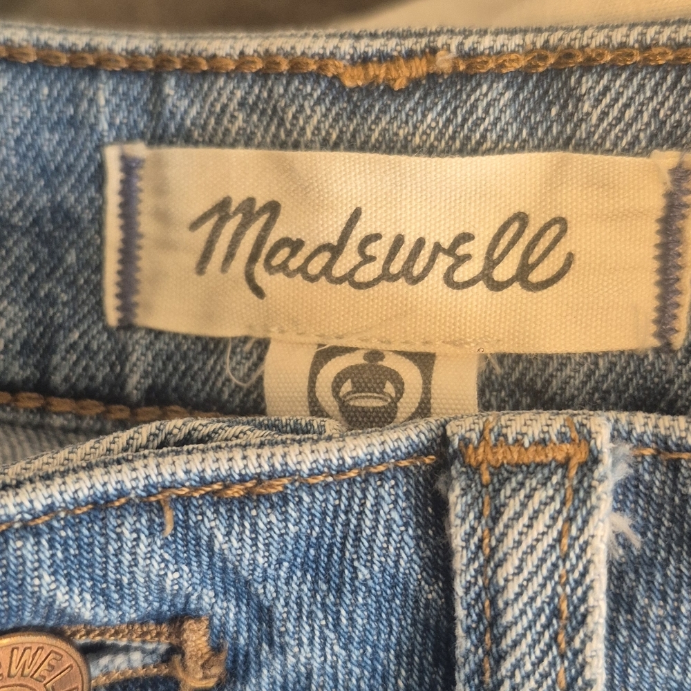 Madewell Curvy Perfect Jean Shorts Size 27 Raw Frayed Hem - Picture 7 of 8